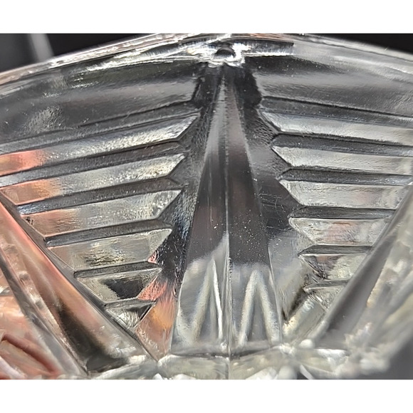 Vtg Anchor Hocking 158 Clear 12 Sided Pressed Glass Candy Trinket Dish Geometric - Picture 4 of 7